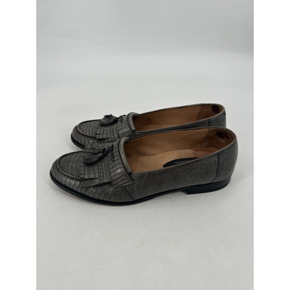 Mezlan Platinum Kiltie Tassel Loafer Men\'s‎ Size 9.5 Lizard Spain main image 4